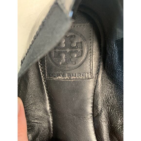 Tory Burch Womens Ballet Flats size 8 M Black Patent Leather Gold Caroline - Picture 5 of 8